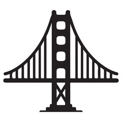 Golden Gate Bridge Silhouette Vector Illustration San Francisco Landmark