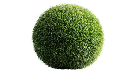 Green grass sphere rotating on transparent background
