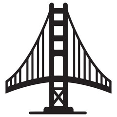 Golden Gate Bridge Silhouette Vector Iconic Landmark Illustration