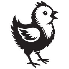 Cute Chick Silhouette Vector Illustration Graphic Design Template