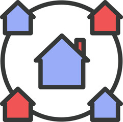Connected Home Filled Line Icon