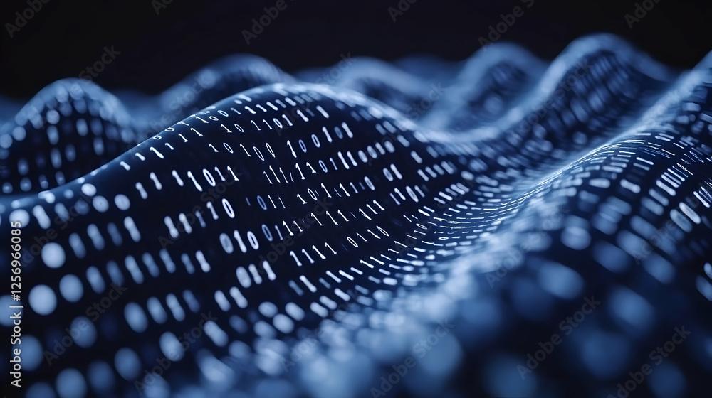 Poster data flow, digital wave, abstract background
