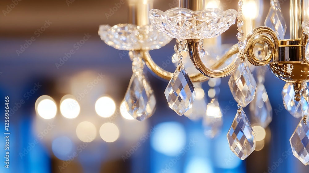 Aufkleber stunning chandelier adorned with crystal drops creating a chic and luxurious ambiance : generative a