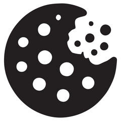 Cookie with Bite Silhouette Illustration Sweet Dessert Treat Design