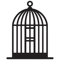 Classic Silhouette Birdcage Vector Art for Decorative Projects