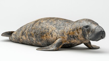 Obraz premium Realistic depiction of a seal resting on a smooth surface, showcasing its unique textures and colors