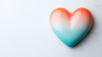 Colorful Heart Shape with Gradient Design on White Background