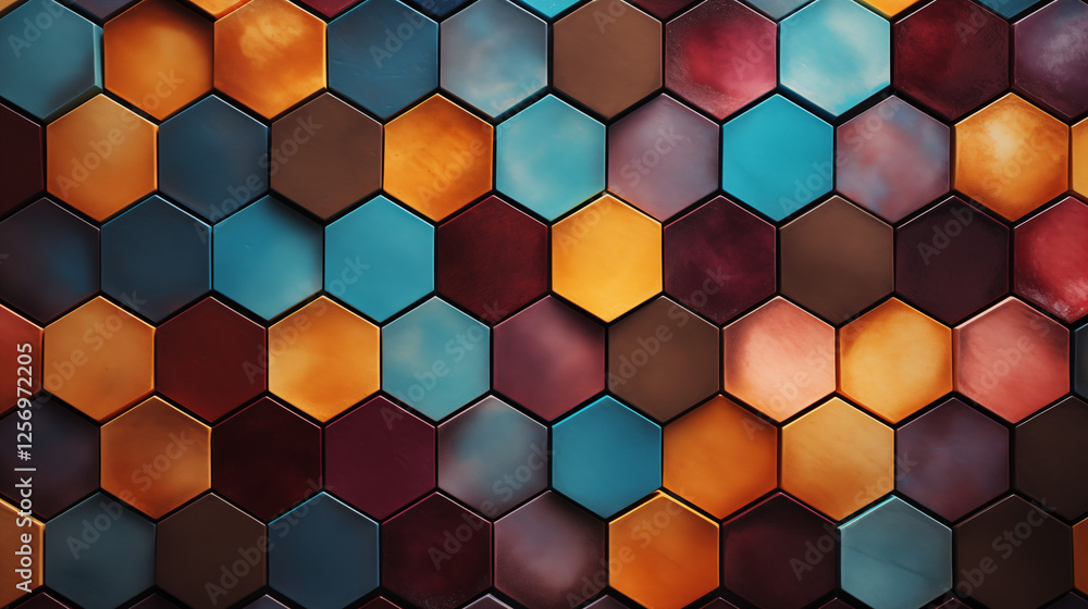 Poster abstract futuristic background with hexagons.