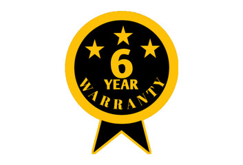 6 year warranty badge, warranty badge, 6 year warranty sticker 