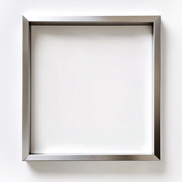 modern silver picture frame on white background