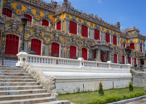 The rebuilt Kien Trung Palace in the Imperial City of Hue, Vietnam