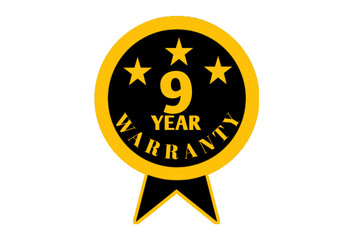 9 year warranty badge, 9 year warranty sticker warranty badge 