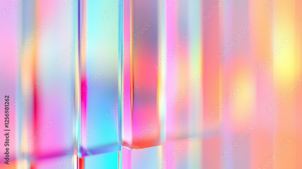 Aufkleber iridescent crystal columns abstract design backdrop
