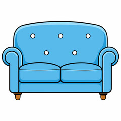 Modern Sofa Font 3D View Vector Illustration
