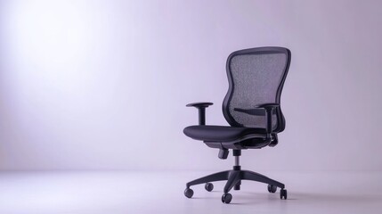 Ergonomic office chair, studio shot, white background, productivity