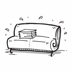 Modern Sofa Font 3D View Vector Illustration