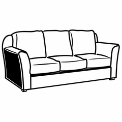 Modern Sofa Font 3D View Vector Illustration