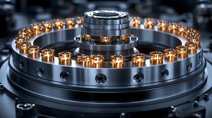 Metal products being bent on a bending machine, symbolizing precision and industrial transformation. A factory setting with a blurred modern background representing innovation and progress in manufact