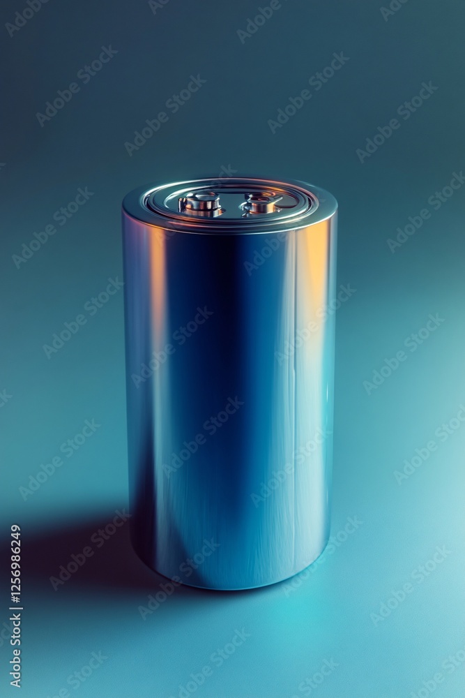 Poster supercapacitor is set against a blue backdrop with striking lighting