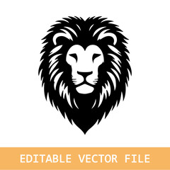 Fototapeta premium lion head line art isolated on white background