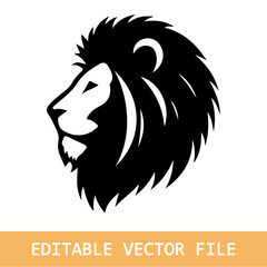 Fototapeta premium Silhouette Lion head tattoo, lion head logo