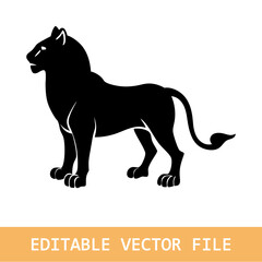 big lion african proud powerful nobility standing and fierce