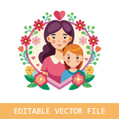 Cute mother holding child daughter son hand plant garden