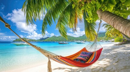 Relaxing Hammock on a Tropical Beach