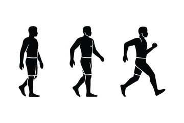 Stick Figure Movement Icons – Walking, Running Standing