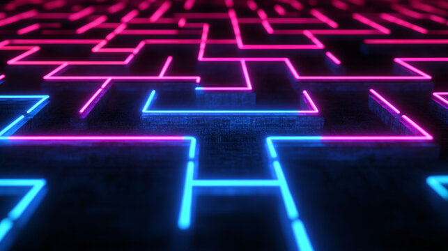 a computer circuit with neons
