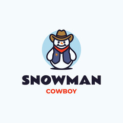 Snowman Simple Mascot Logo