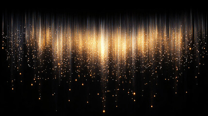 a black background with gold and silver lights