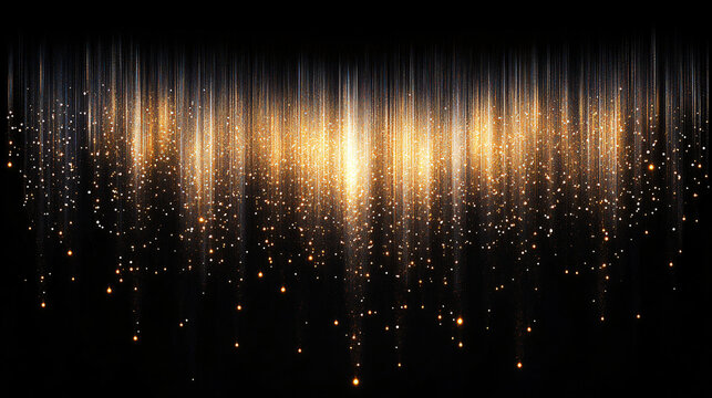 a black background with gold and silver lights