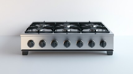 Stainless Steel Gas Stove, Kitchen Appliance, White Background
