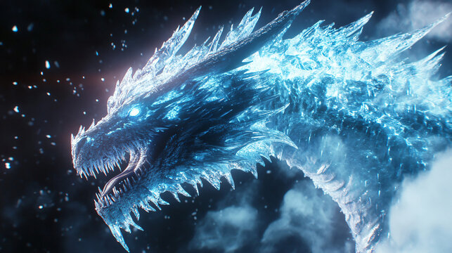 a blue dragon with a large head and a long tail