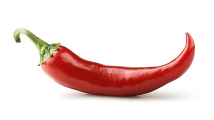 Red chili pepper isolated on white background, food ingredient