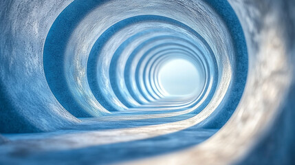 A modern panopticon interior symbolizes surveillance and control A bright empty space with blurred details conveys isolation and authority Blank areas suggest interpretation and societal reflection

