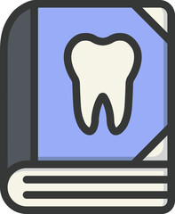Dental Book Filled Line Icon