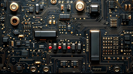 Close-up circuit board technology background