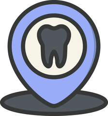 Dentist Location Filled Line Icon