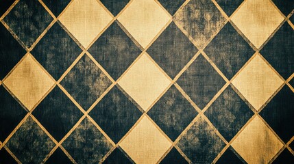 Grunge textured diamond pattern background.