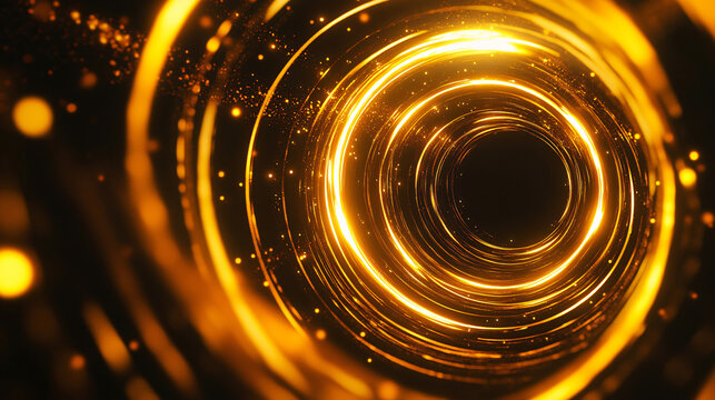 a golden spiral with light coming out