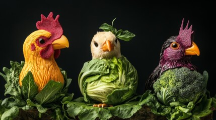 Fototapeta premium animals in the form of vegetables