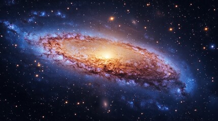 Fototapeta premium Spiral galaxy cosmic space, stars background, universe exploration