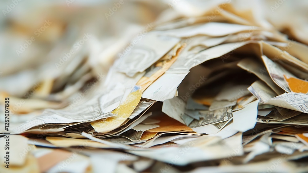 Poster closeup view of a pile of assorted money notes and cash in disarray showcasing different currencies 