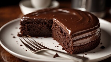 Chocolate Cake Dessert, Delicious Sweet Treat, Food Photography