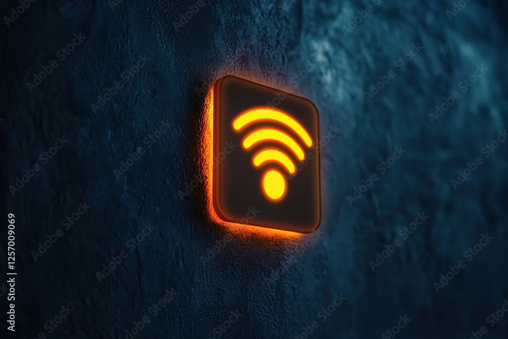 Poster illuminated wireless signal: connecting devices globally, enhancing network speed instantly, improvi
