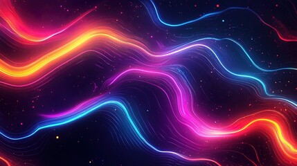 A glitchy gaming-inspired abstract background with dynamic neon lines and digital noise