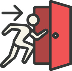 Emergency Exit Filled Line Icon