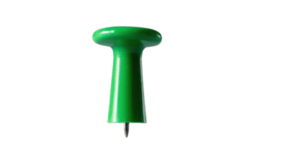 Green push pin on transparent background ready for your design